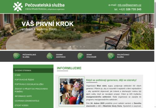 Zobrazit webové stránky Pečovatelská služba Mladá Boleslav