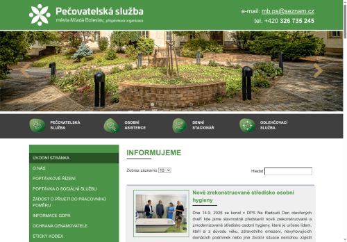 Zobrazit webové stránky Pečovatelská služba Mladá Boleslav
