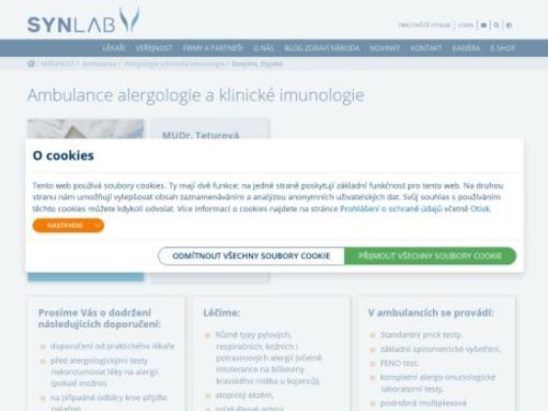 Alergologická a imunologická ambulance SYNLAB - MUDr. Jana Teturová