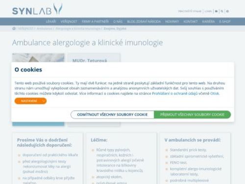 Alergologická a imunologická ambulance SYNLAB - MUDr. Jana Teturová