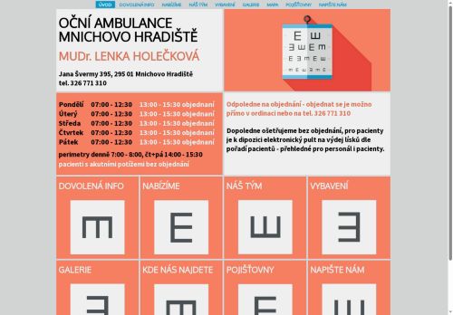 Zobrazit webové stránky Oční ambulance - MUDr. Lenka Holečková
