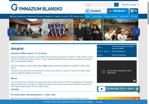 Zobrazit webové stránky Gymnázium Blansko