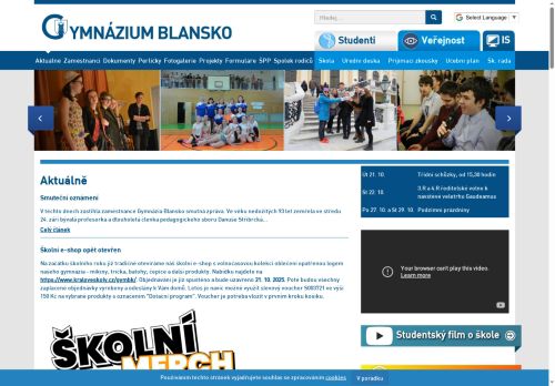 Zobrazit webové stránky Gymnázium Blansko