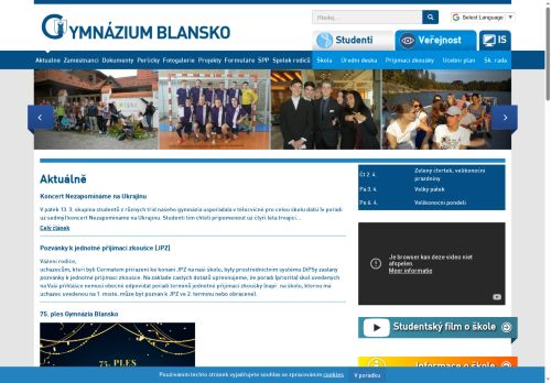 Zobrazit webové stránky Gymnázium Blansko