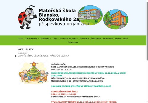 Zobrazit webové stránky MŠ Blansko, Rodkovského