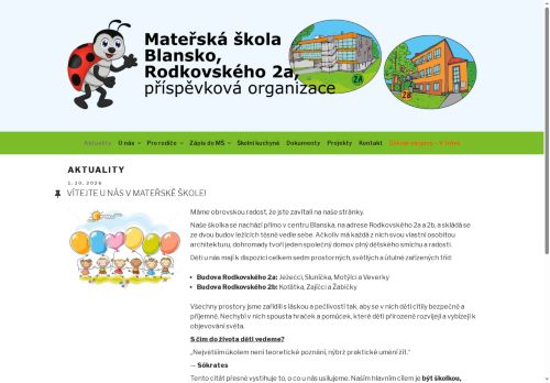 Zobrazit webové stránky MŠ Blansko, Rodkovského