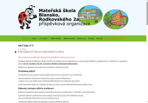 Zobrazit webové stránky MŠ Blansko, Rodkovského