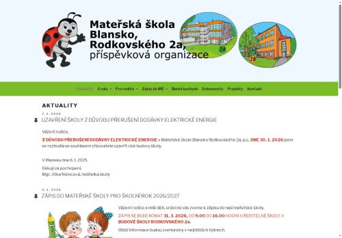 Zobrazit webové stránky MŠ Blansko, Rodkovského