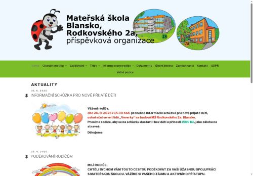 Zobrazit webové stránky MŠ Blansko, Rodkovského