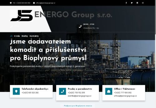 Webové stránky JS ENERGO Group s.r.o., Čáslav