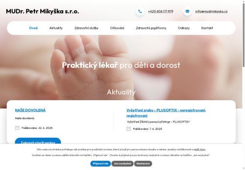 Zobrazit webové stránky Praktický lékař pro děti a dorost - MUDr. Petr Mikyška, MUDr. Markéta Van den Eynde