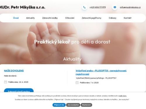 Praktický lékař pro děti a dorost - MUDr. Petr Mikyška, MUDr. Markéta Van den Eynde
