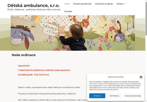 Zobrazit webové stránky Praktický lékař pro děti a dorost Dětská ambulance, s.r.o. - MUDr. Sylva Debsová, MUDr. Karolína Puchnerová