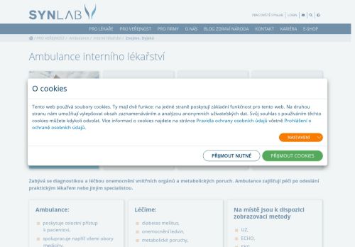 Zobrazit webové stránky Interní ambulance SYNLAB - MUDr. Blanka Sejková