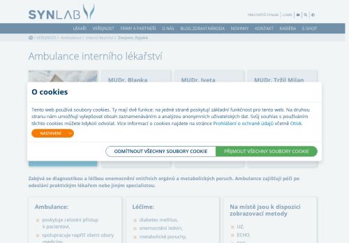 Zobrazit webové stránky Interní ambulance SYNLAB - MUDr. Lubomír Oliva