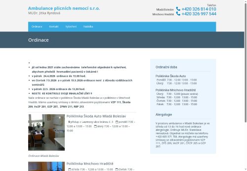 Zobrazit webové stránky Ambulance plicních nemocí s.r.o. - MUDr. Jitka Ryndová