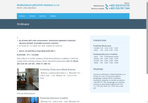 Zobrazit webové stránky Ambulance plicních nemocí s.r.o. - MUDr. Jitka Ryndová