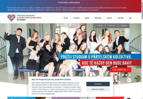 Zobrazit webové stránky Obchodní akademie a Střední zdravotnická škola Blansko