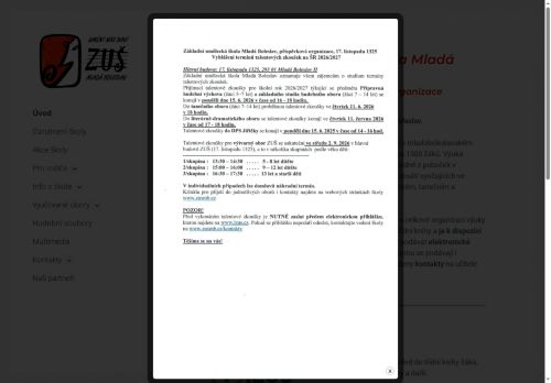 Zobrazit webové stránky Základní umělecká škola Mladá Boleslav