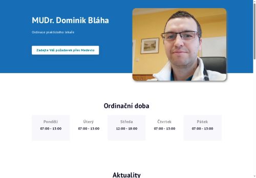 Zobrazit webové stránky Praktický lékař pro dospělé - MUDr. Dominika Bláha, MUDr. Karolína Lapáčková