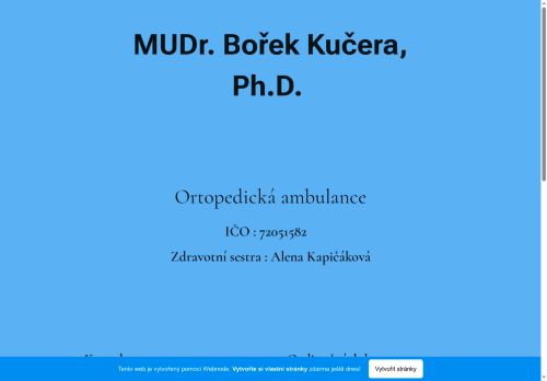 Zobrazit webové stránky Ortopedická ambulance - MUDr. Bořek Kučera, Ph.D.