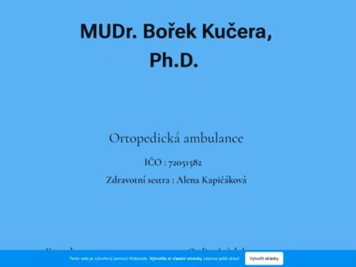 Ortopedická ambulance - MUDr. Bořek Kučera, Ph.D.