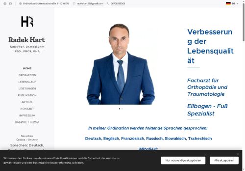 Zobrazit webové stránky Ortopedická ambulance - Prof. MUDr. Radek Hart, PhD., FRCS, MHA