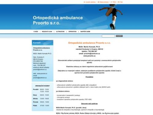 Ortopedická ambulance Proorto s.r.o. - MUDr. Martin Komzák, Ph.D.
