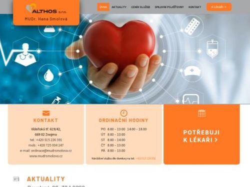 Praktický lékař pro dospělé ALTHOS s.r.o. - MUDr. Hana Smolová