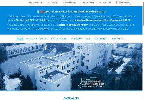Zobrazit webové stránky Střední odborná škola a Střední odborné učiliště
