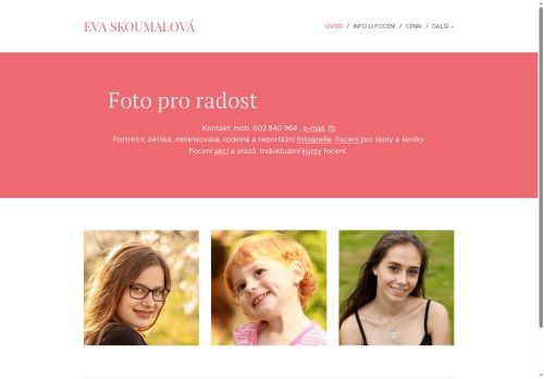 Zobrazit webové stránky Eva Skoumalová – Foto pro radost