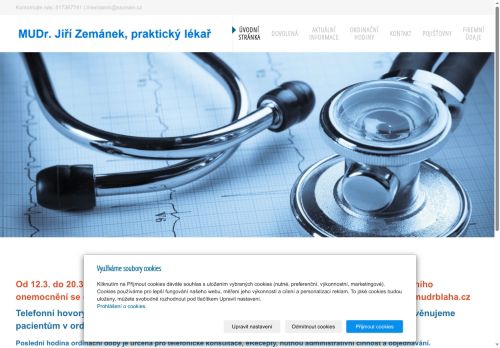 Zobrazit webové stránky Praktický lékař pro dospělé - MUDr. Jiří Zemánek