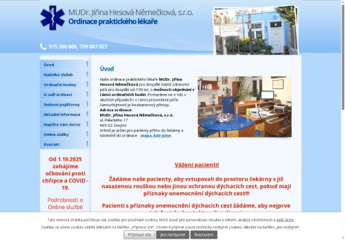 Zobrazit webové stránky Praktický lékař pro dospělé - MUDr. Jiřina Hesová Němečková