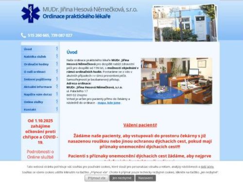 Praktický lékař pro dospělé - MUDr. Jiřina Hesová Němečková