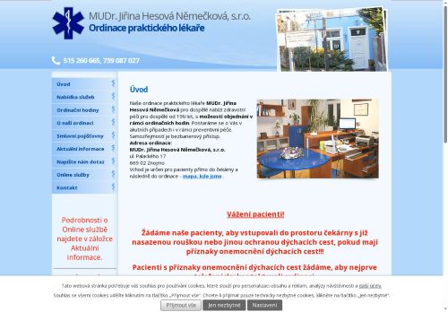 Zobrazit webové stránky Praktický lékař pro dospělé - MUDr. Jiřina Hesová Němečková