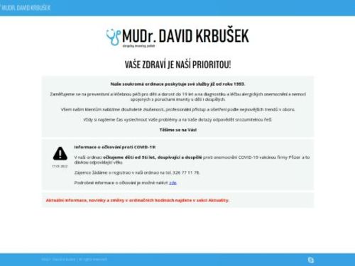 Alergologická a imunologická ambulance - MUDr. David Krbušek