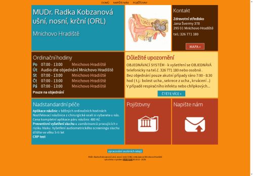 Zobrazit webové stránky ORL - MUDr. Radka Kobzanová