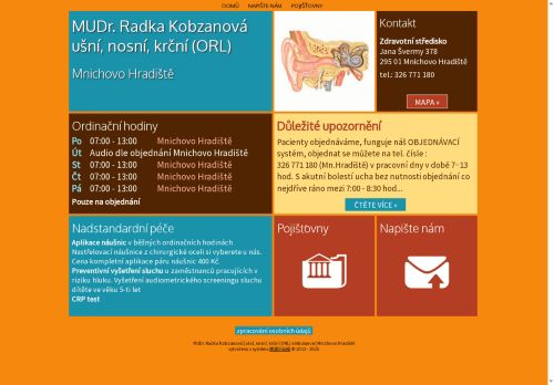 Zobrazit webové stránky ORL - MUDr. Radka Kobzanová