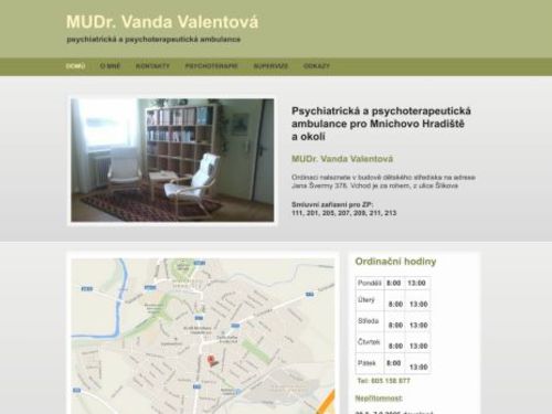 Psychiatrická a psychoterapeutická ambulance - MUDr. Vanda Valentová