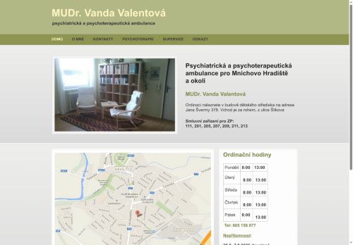 Zobrazit webové stránky Psychiatrická a psychoterapeutická ambulance - MUDr. Vanda Valentová