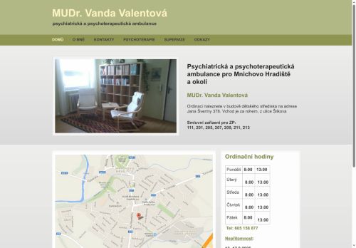 Zobrazit webové stránky Psychiatrická a psychoterapeutická ambulance - MUDr. Vanda Valentová