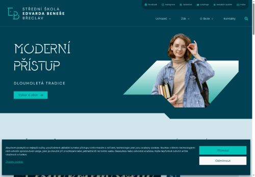Webové stránky Střední škola Edvarda Beneše Břeclav, příspěvková organizace, Břeclav