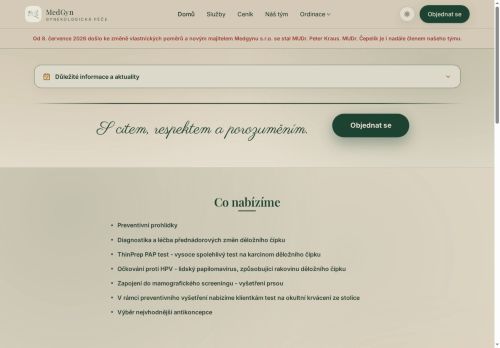 Zobrazit webové stránky Gynekologická ambulance MedGyn - Mladá Boleslav - MUDr. Peter Kraus