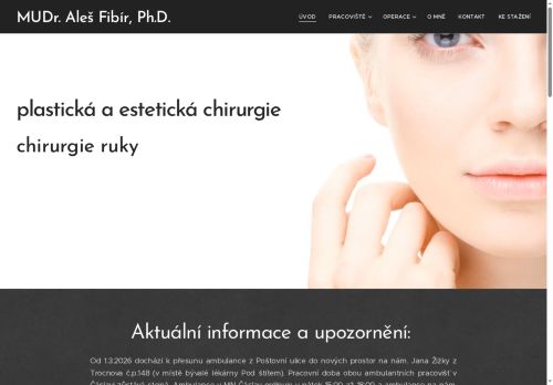 Zobrazit webové stránky Ambulance plastické chirurgie - MUDr. Aleš Fibír, Ph.D., Poštovní ul.