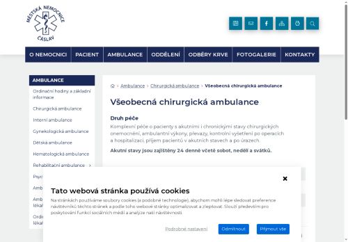 Zobrazit webové stránky Všeobecná chirurgická ambulance - Městská nemocnice Čáslav