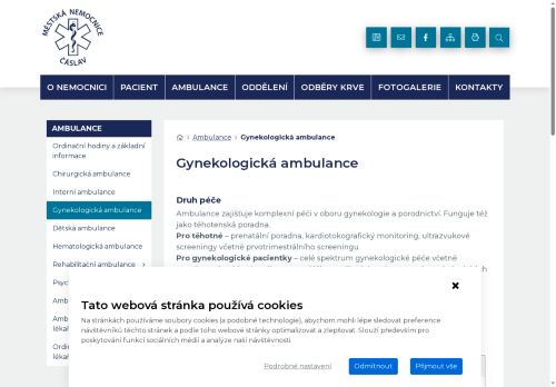 Zobrazit webové stránky Gynekologická ambulance - Městská nemocnice Čáslav