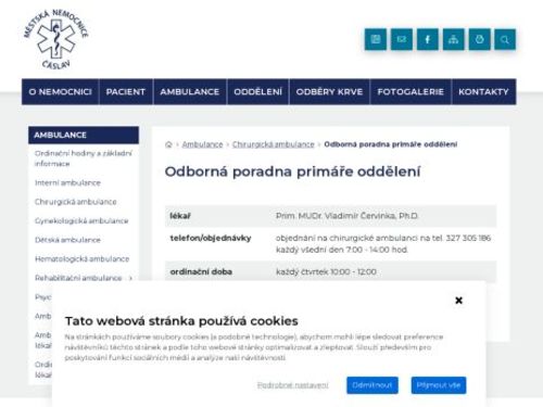 Mammologická poradna - Městská nemocnice Čáslav - Prim. MUDr. Vladimír Červinka, Ph.D.