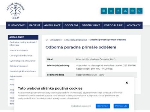 Mammologická poradna - Městská nemocnice Čáslav - Prim. MUDr. Vladimír Červinka, Ph.D.