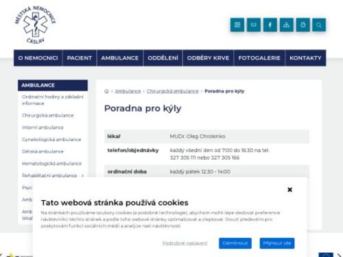 Poradna pro kýly - Městská nemocnice Čáslav - MUDr. Ali Quhali