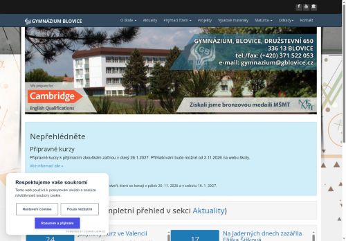 Zobrazit webové stránky Gymnázium Blovice